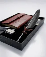 vintage-style feather quill calligraphy set 