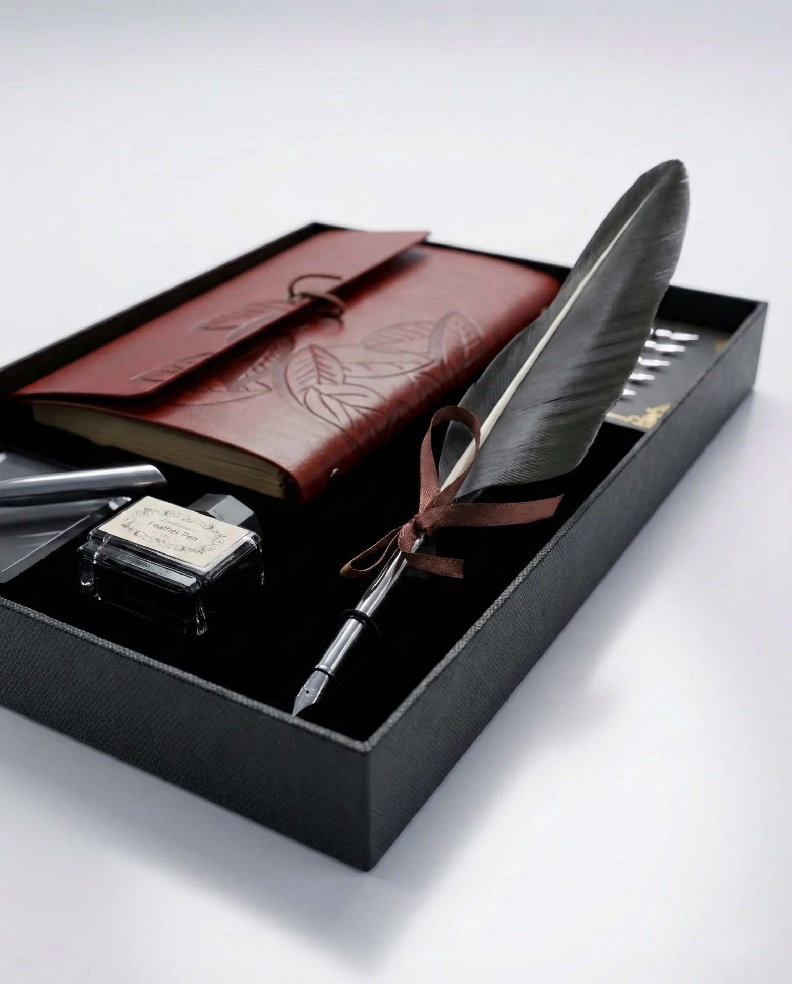 vintage-style feather quill calligraphy set 