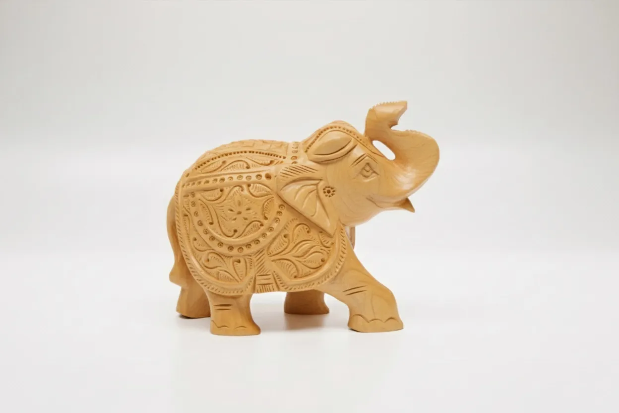  Handcrafted wooden elephant showpiece  6 inch 