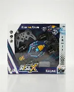    "RISE X" branded R/C (remote-control) stunt car   