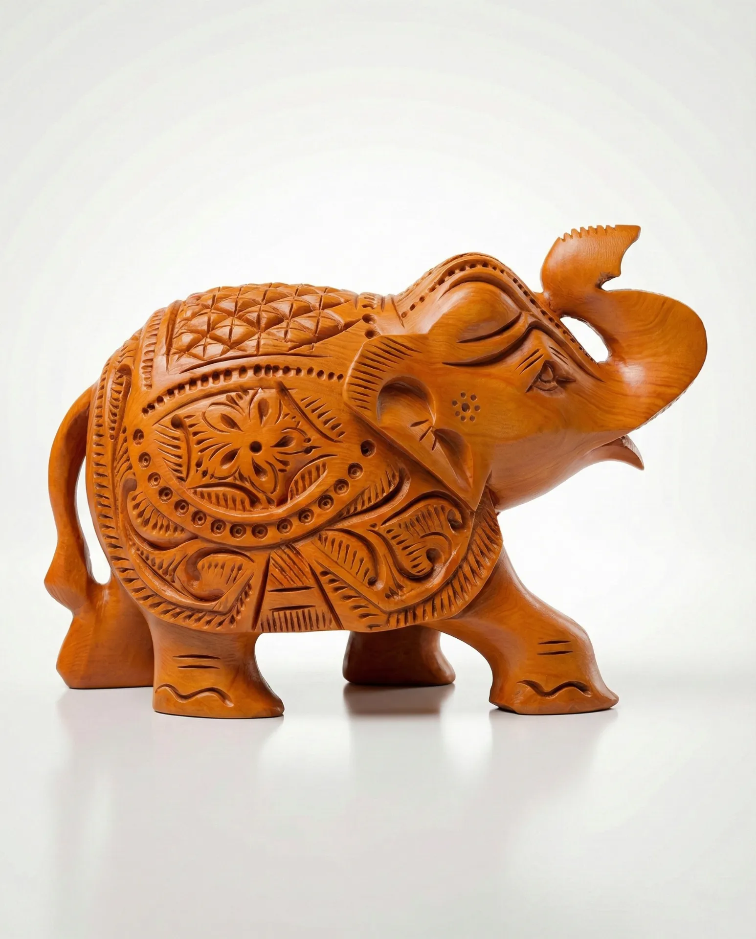  Handcrafted wooden elephant showpiece 5 inch 