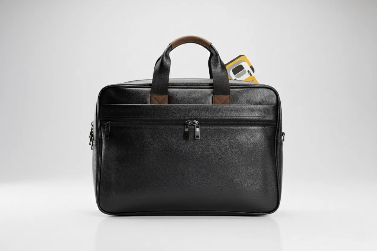 Synthetic leather laptop messenger bag 