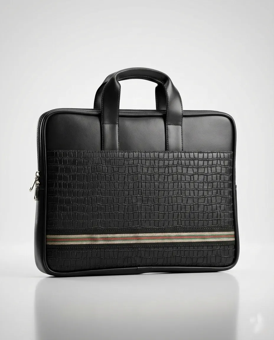 synthetic leather laptop messenger bag 