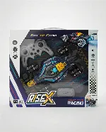    "RISE X" branded R/C (remote-control) stunt car   