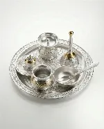 Silver-plated puja thali set 