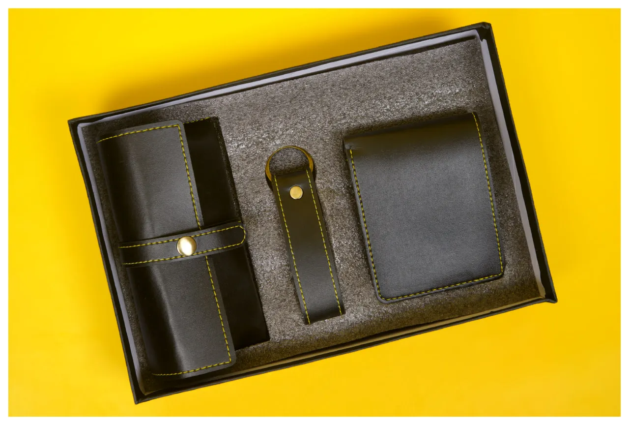  men's 3-piece leather gift set 