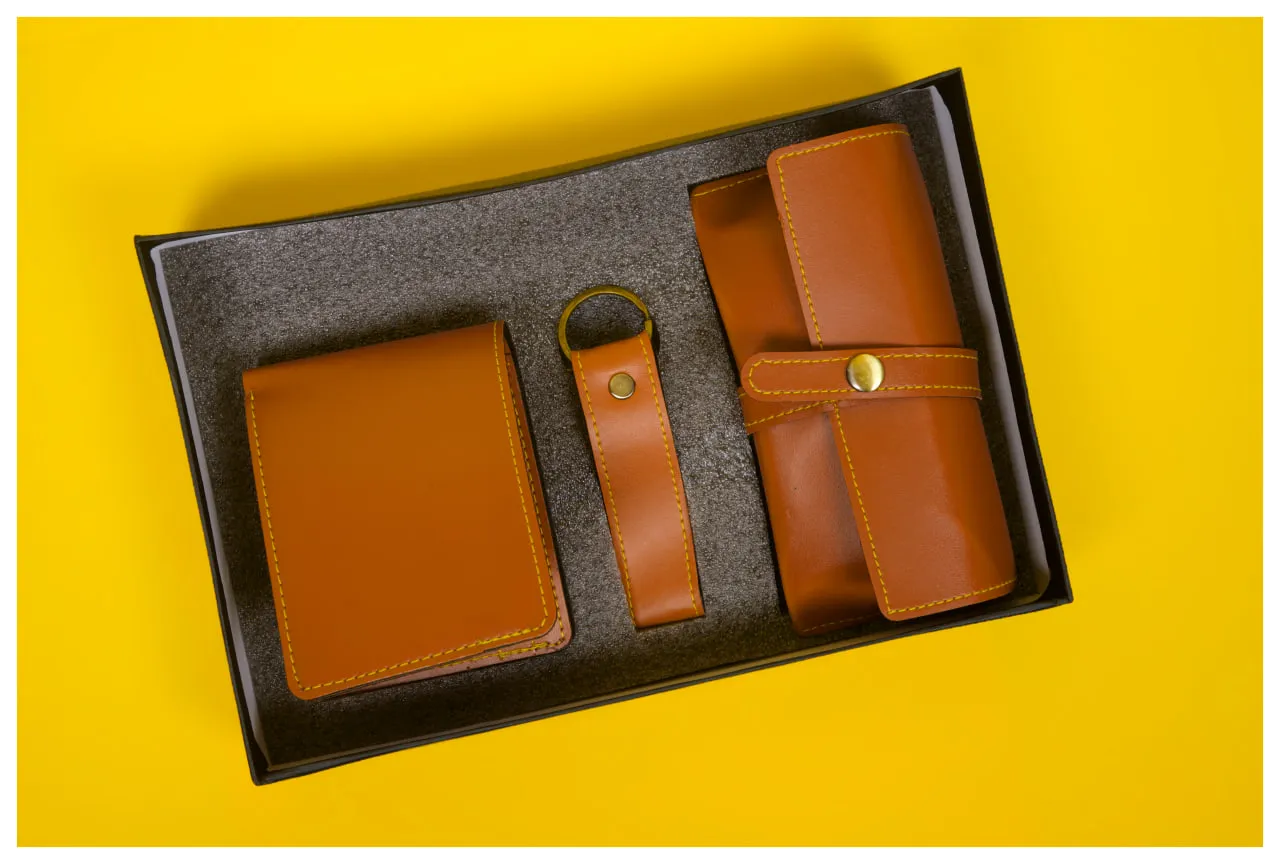  men's 3-piece leather gift set 