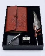 vintage-style feather quill calligraphy set 