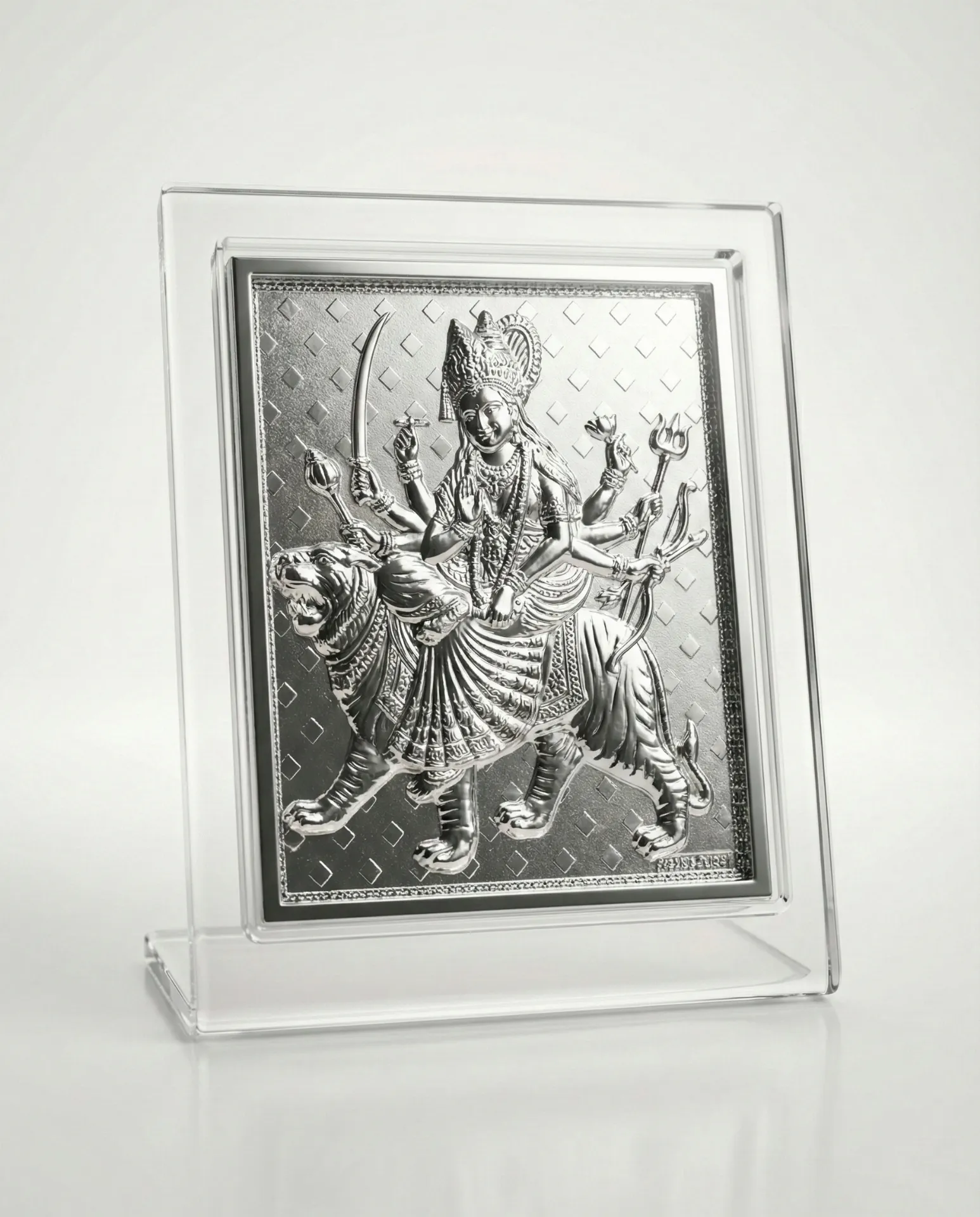 Silver-plated durga devi 