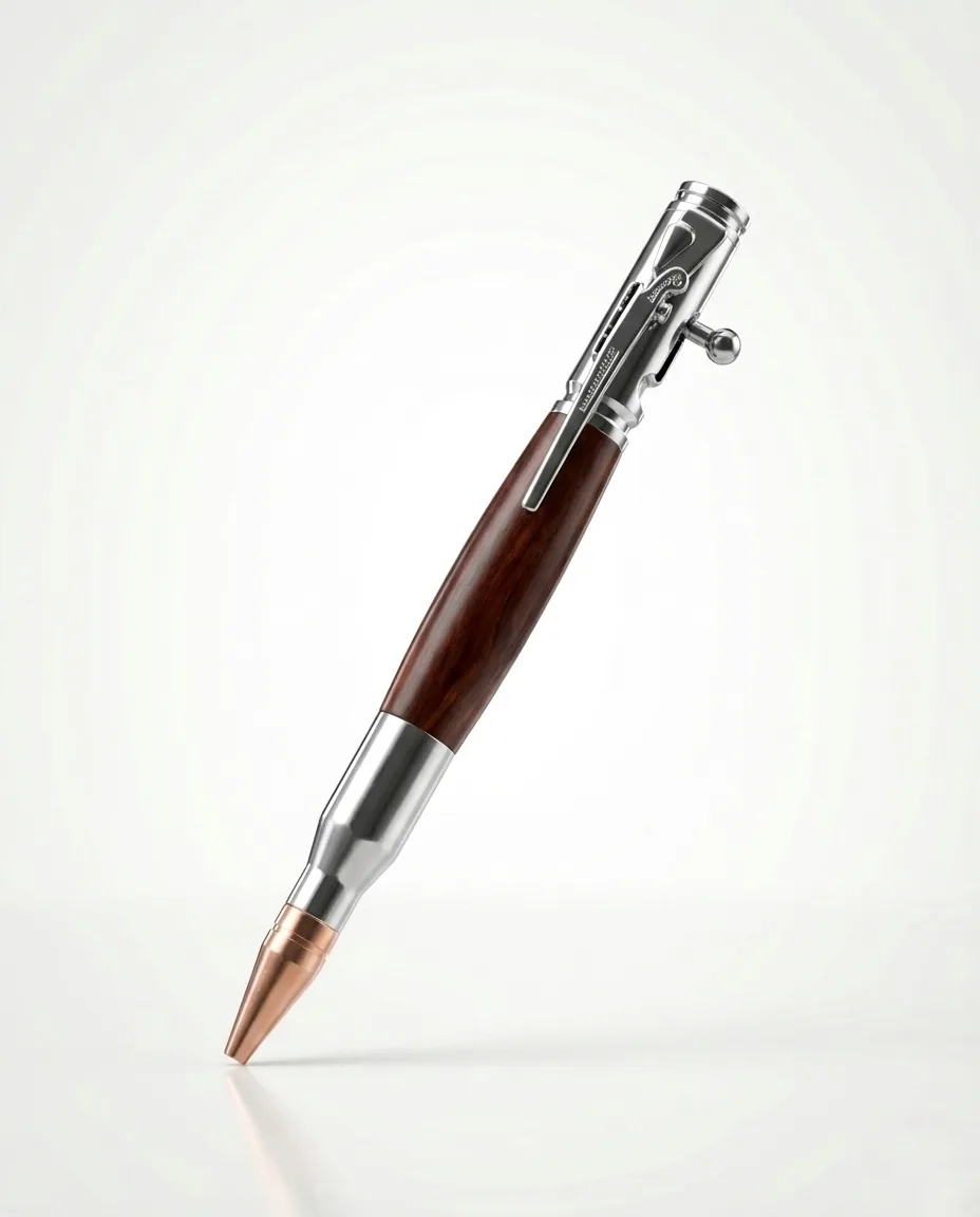 "Bolt action" ballpoint pen 