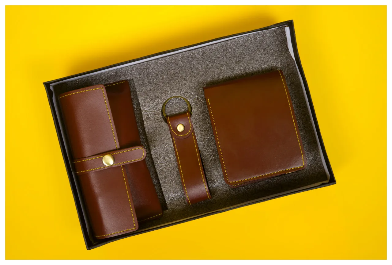  men's 3-piece leather gift set 