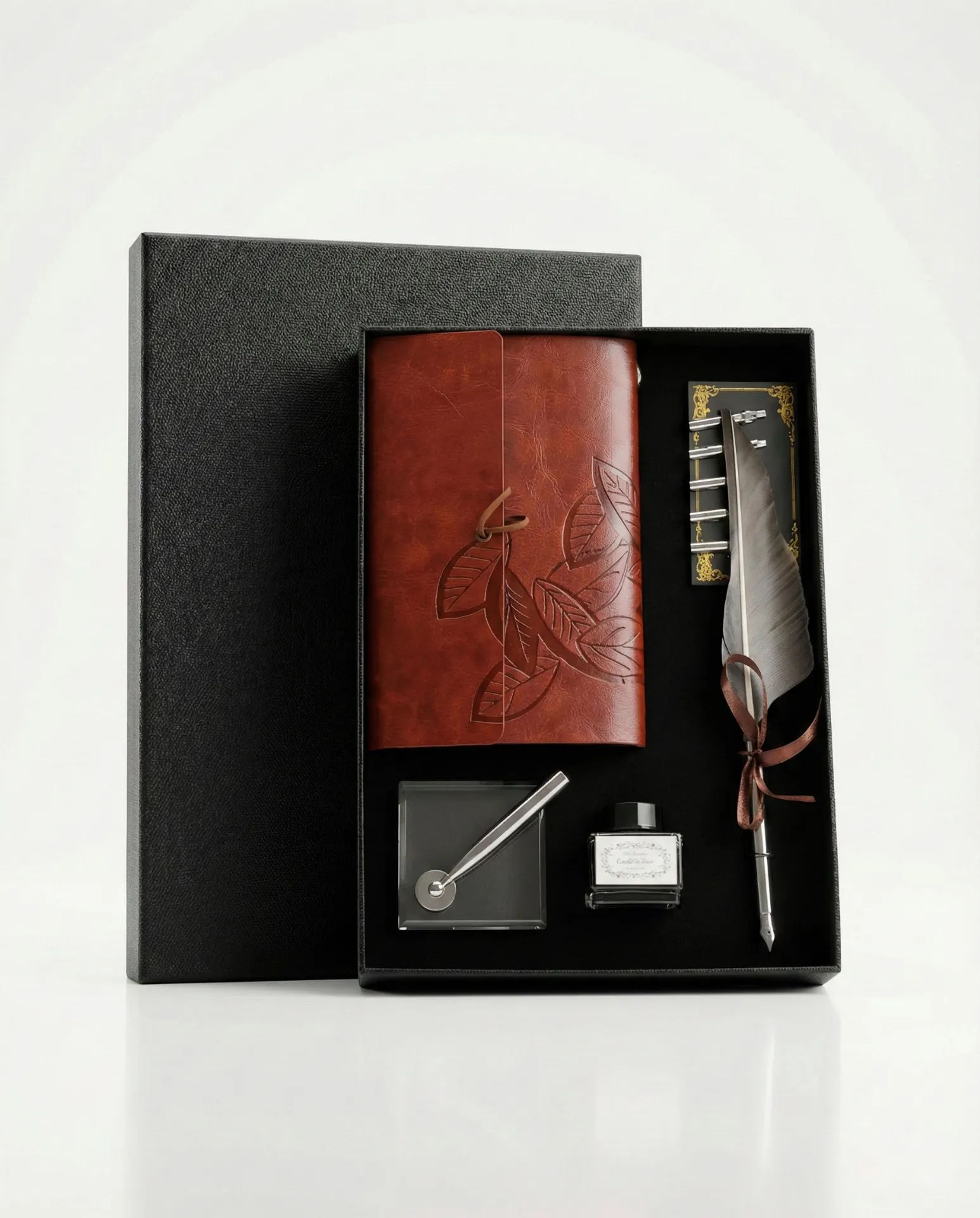 vintage-style feather quill calligraphy set 